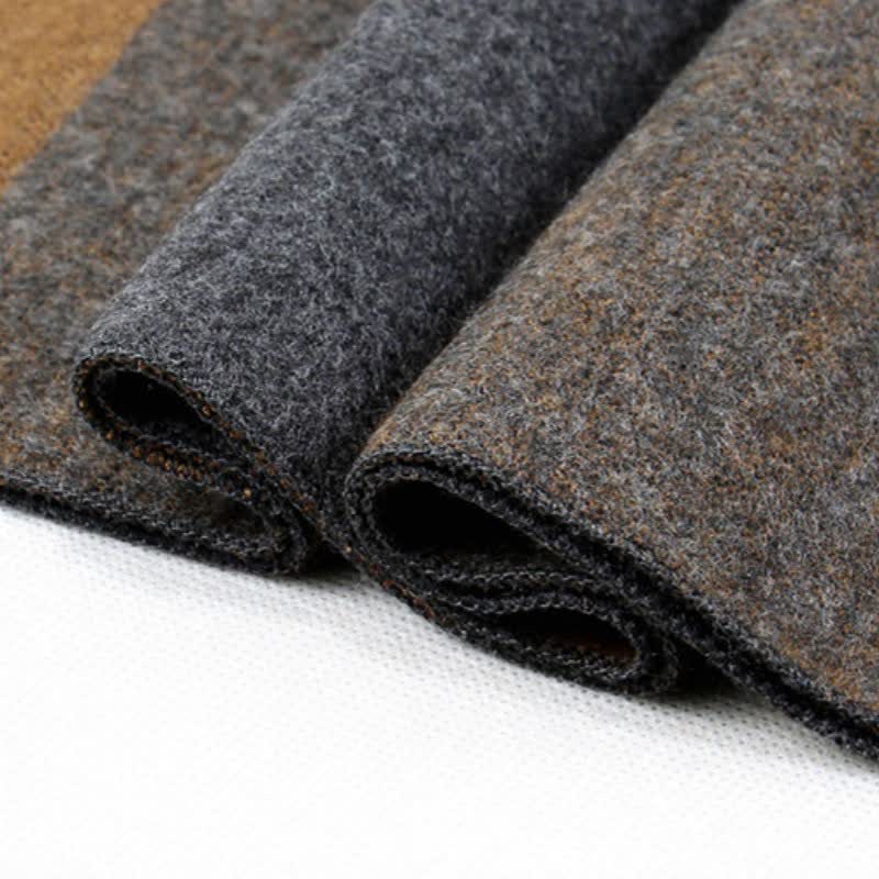 Buddha Stones Fall Winter Classic Charcoal Stripe Fringe Men's Scarf - image 12