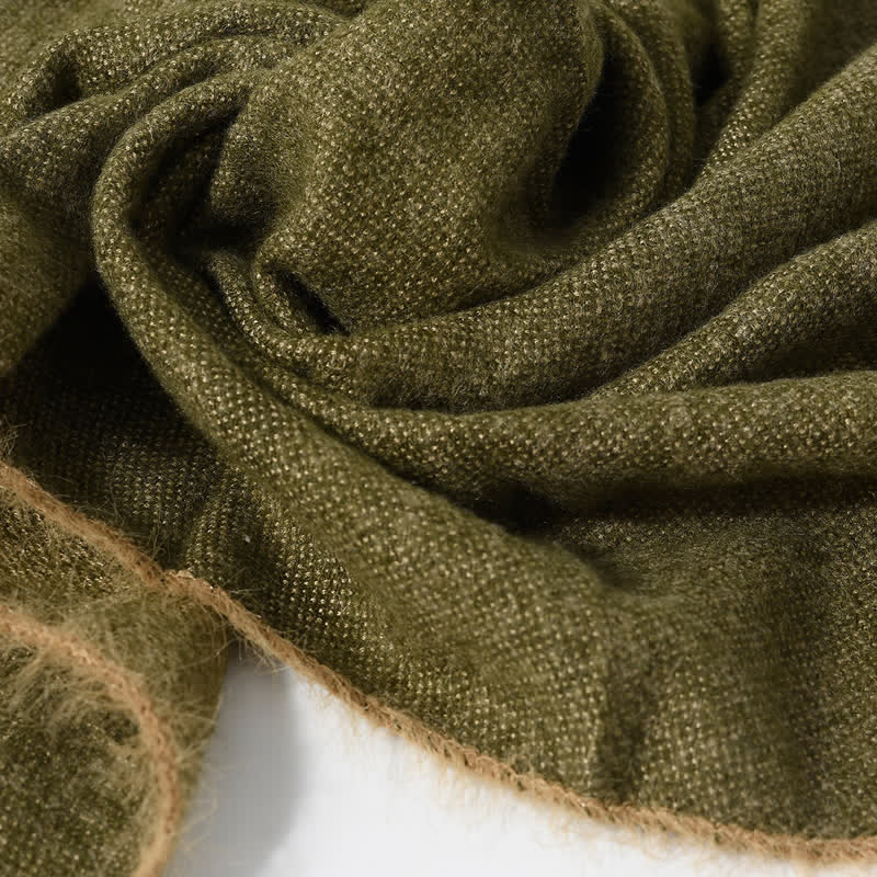Buddha Stones Fall Winter Soft Drape Fringe Edge Men's Scarf - image 9