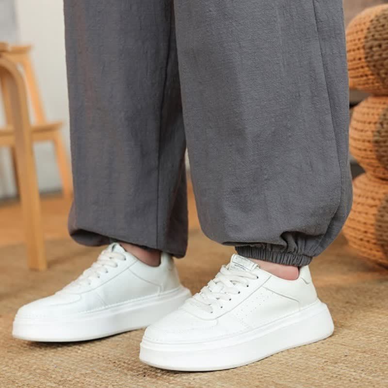 Buddha Stones Fall Casual Minimalist Drawstring Solid Cotton Ankle Pants Men's Straight Leg Pants With Pockets - image 12