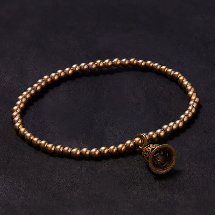 Buddha Stones Copper Beads Chinese Copper Coins Bell Wealth Bracelet - 7.1–7.5 in (18–19 cm) - image 0