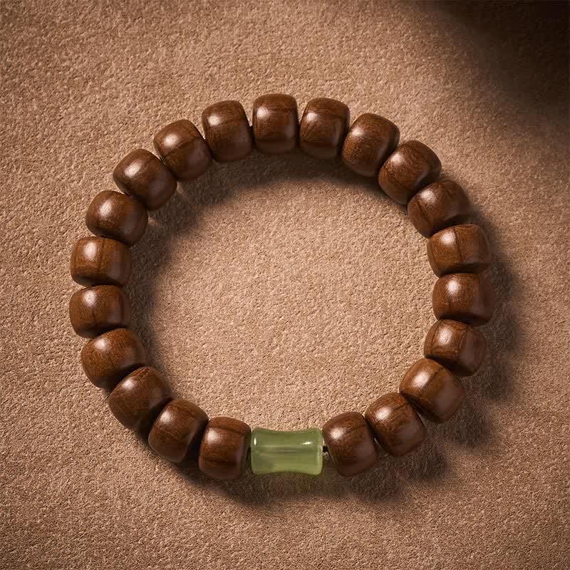 Buddha Stones Abelia Biflora Protection Vintage Prayer Bead Charm Bracelet - image 1