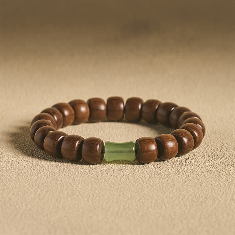 Buddha Stones Abelia Biflora Protection Vintage Prayer Bead Charm Bracelet - Abelia Biflora Wood(Safety ♥ Protection) - image 0