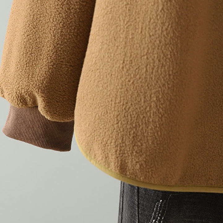 Buddha Stones Winter Casual Tang Style Mandarin Collar Solid Women's Jacket With Pocket - image 3