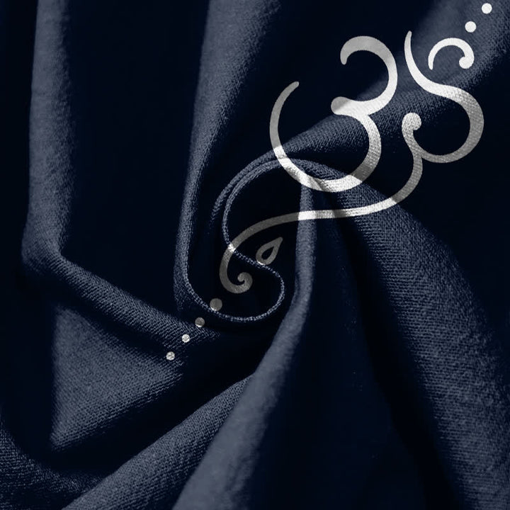 Buddha Stones Pure Cotton Lotus Om Pattern Drawstring Men's Harem Pants With Pockets - image 5