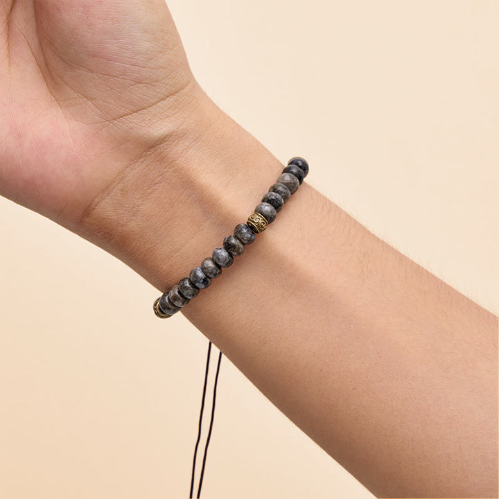 Buddha Stones Black Moonstone Vintage Abacus Bead Intuition Bracelet - image 10