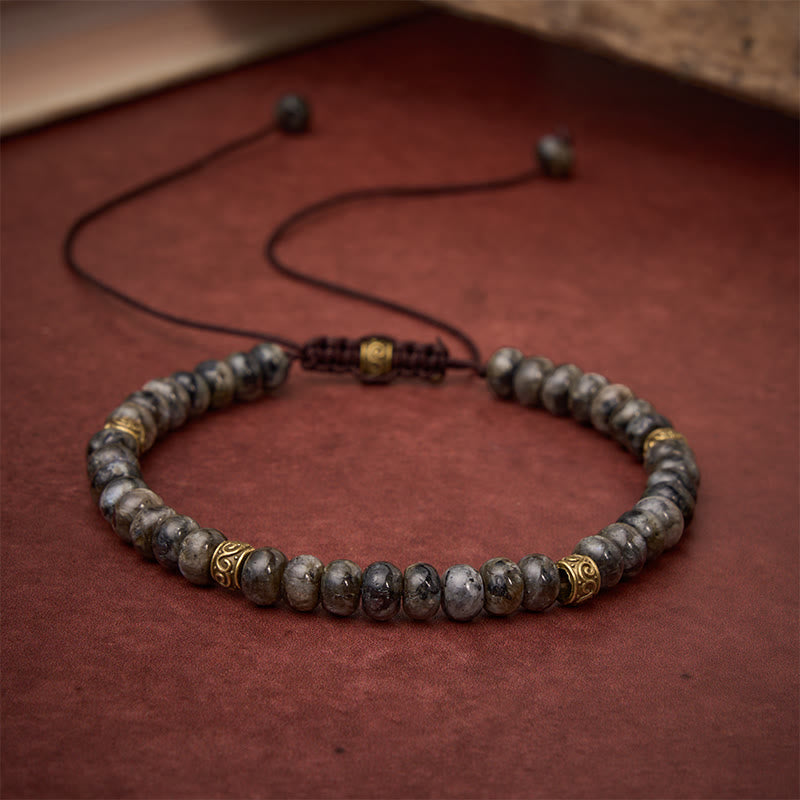 Buddha Stones Black Moonstone Vintage Abacus Bead Intuition Bracelet - image 3