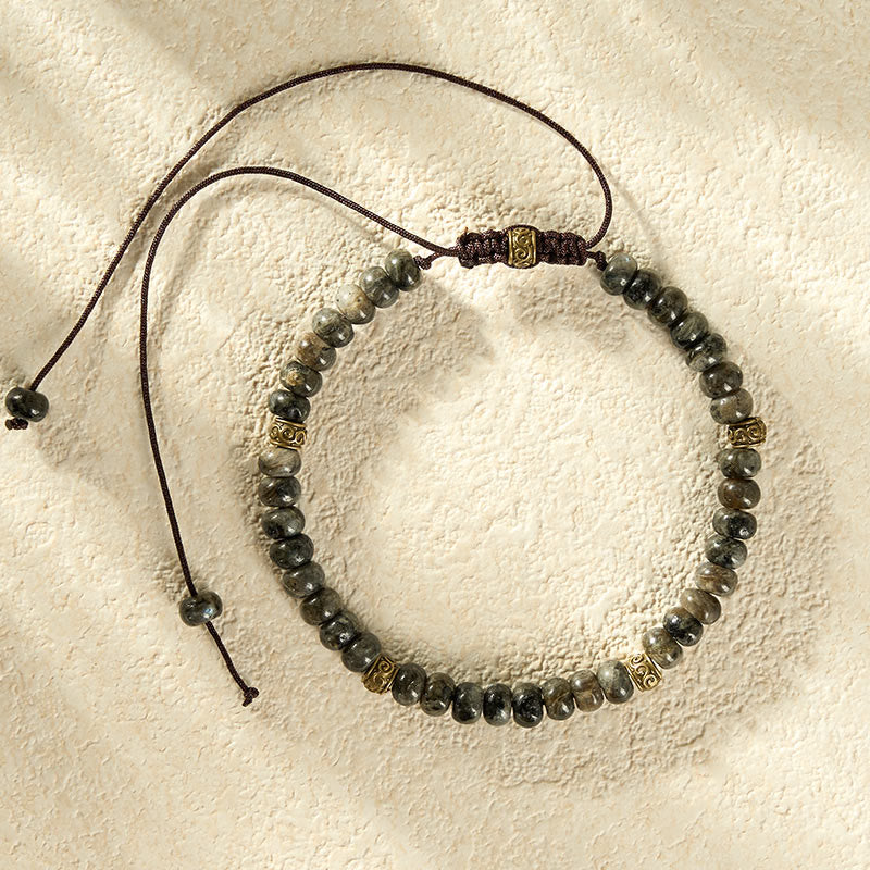 Buddha Stones Black Moonstone Vintage Abacus Bead Intuition Bracelet - image 9