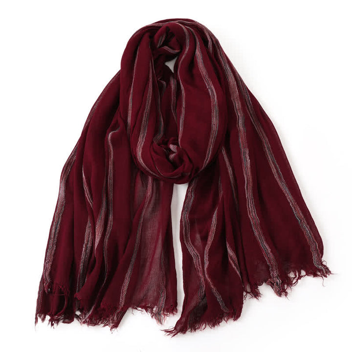 Buddha Stones Spring Fall Multistripe Tassel Lightweight Men's Scarf - image 10