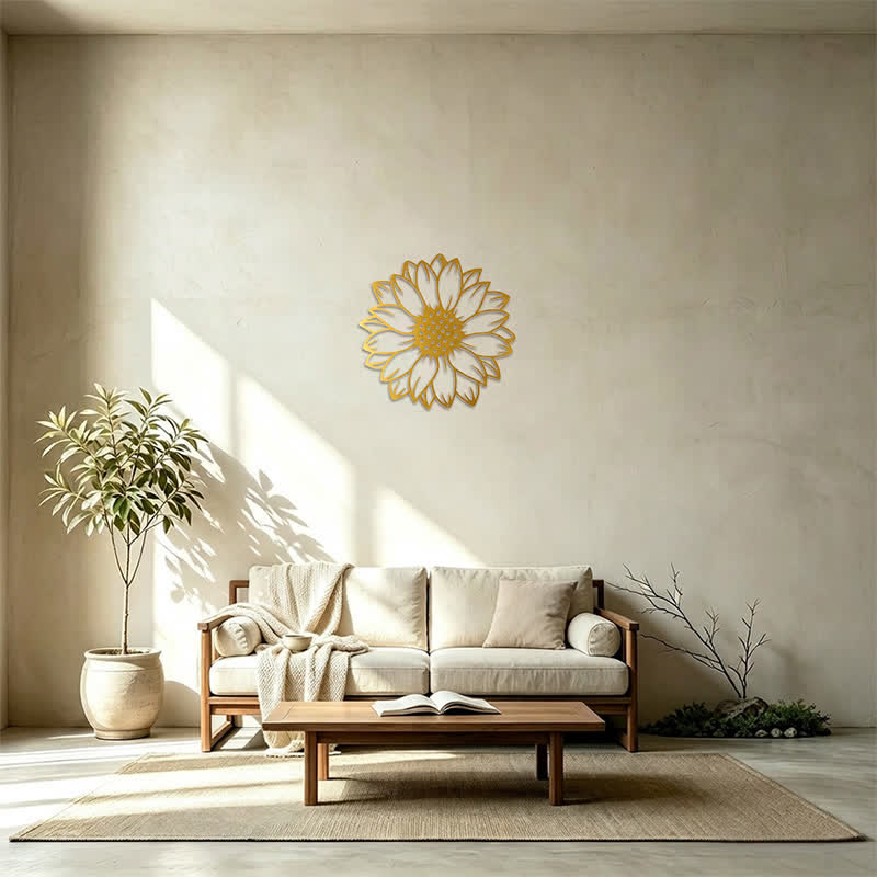 Buddha Stones Round Floral Sunflower Energy Iron Metal Wall Decor - image 33