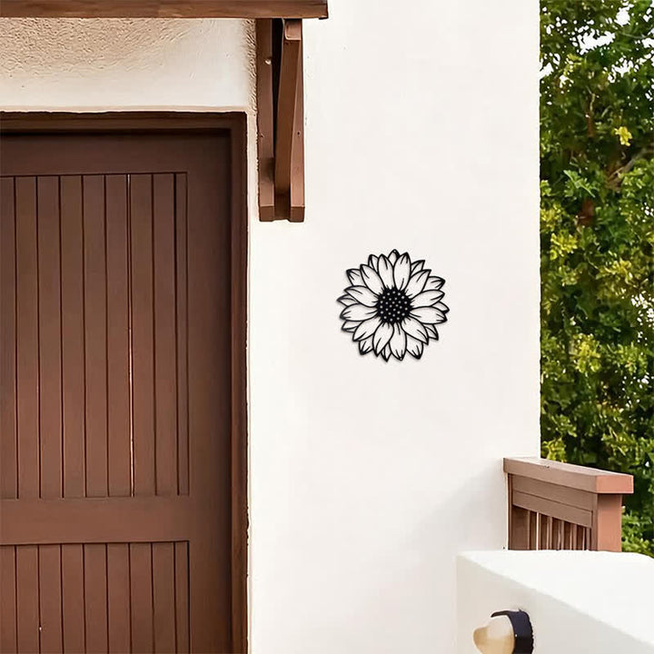 Buddha Stones Round Floral Sunflower Energy Iron Metal Wall Decor - image 3