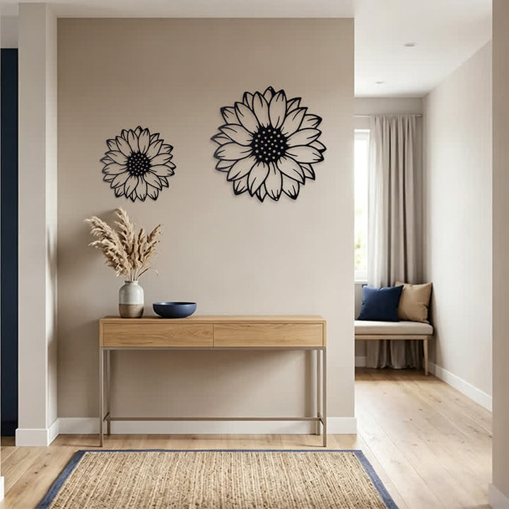Buddha Stones Round Floral Sunflower Energy Iron Metal Wall Decor - image 18