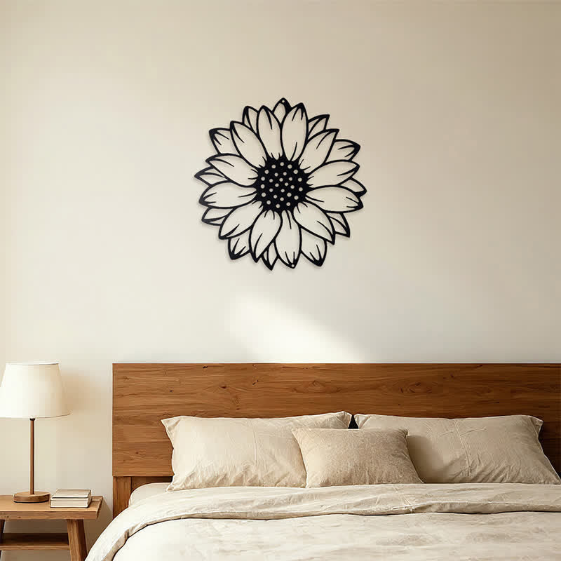 Buddha Stones Round Floral Sunflower Energy Iron Metal Wall Decor - image 12