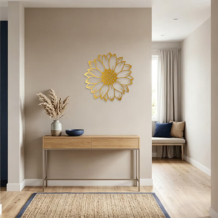 Buddha Stones Round Floral Sunflower Energy Iron Metal Wall Decor - image 34
