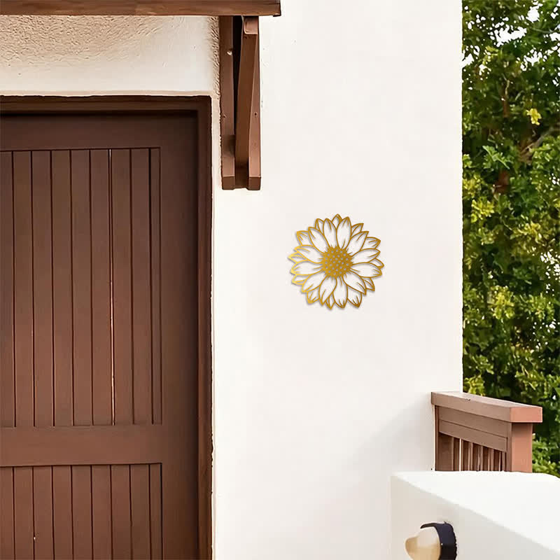 Buddha Stones Round Floral Sunflower Energy Iron Metal Wall Decor - image 22