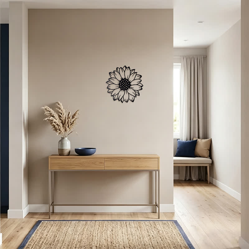 Buddha Stones Round Floral Sunflower Energy Iron Metal Wall Decor - image 9