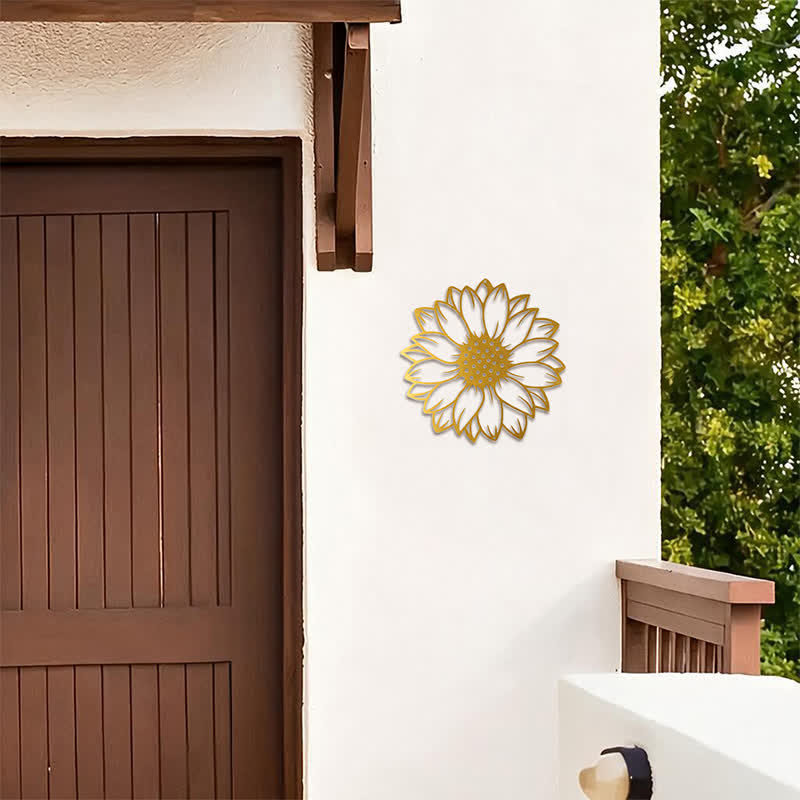 Buddha Stones Round Floral Sunflower Energy Iron Metal Wall Decor - image 24