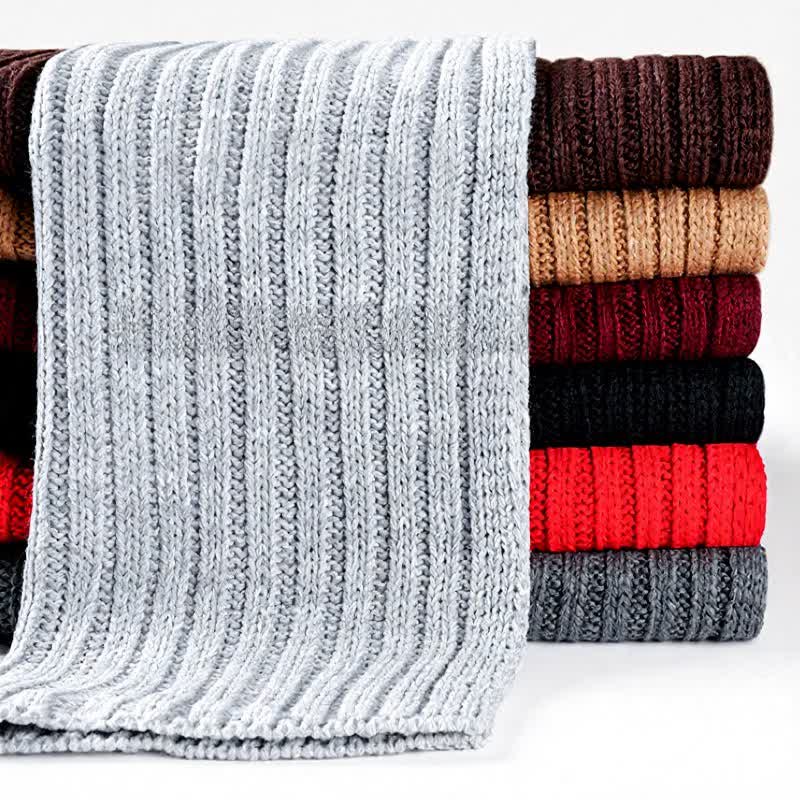 Buddha Stones Fall Winter Classic Long Ribbed Knit Men's Scarf - image 16