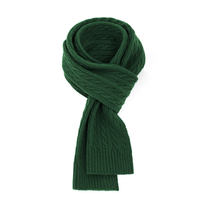 Buddha Stones Fall Winter Classic Cable Knit Cozy Men's Scarf - ForestGreen - image 4