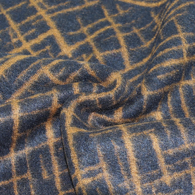 Buddha Stones Fall Winter Geometric Crosshatch Tassel Classic Men's Scarf - image 7