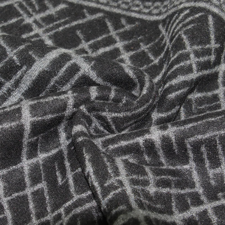 Buddha Stones Fall Winter Geometric Crosshatch Tassel Classic Men's Scarf - image 3