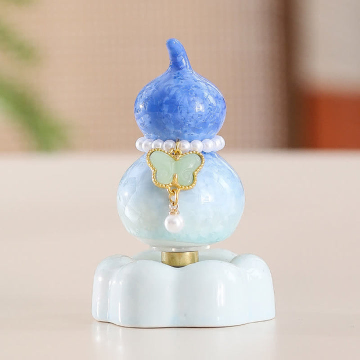 Buddha Stones Ceramic Butterfly Gourd Rotating Mindful Living Decor - image 1