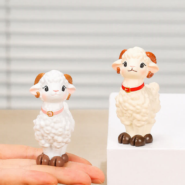 Buddha Stones Resin Peaceful Goat Lamb Good Fortune Cute Animal Decor - image 6