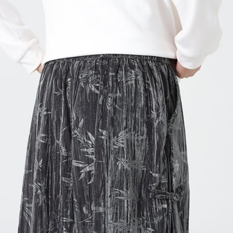 Buddha Stones Fall Winter Casual Boho Drawstring Abstract Bamboo Long Pants Men's Straight Leg Pants With Pockets - image 8