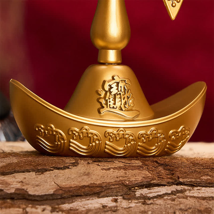 Buddha Stones Brass Ship Pinwheel Ingot Direction Decor Wealth & Fortune Symbols - image 7