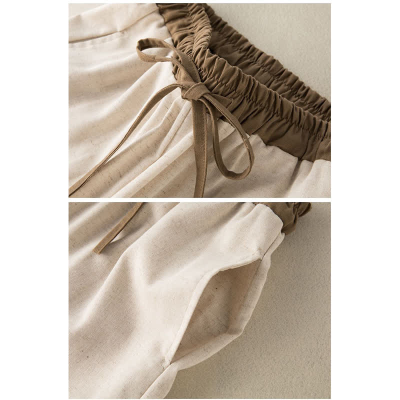 Buddha Stones Plain Cotton Drawstring Women's Harem Pants With Pockets - image 1