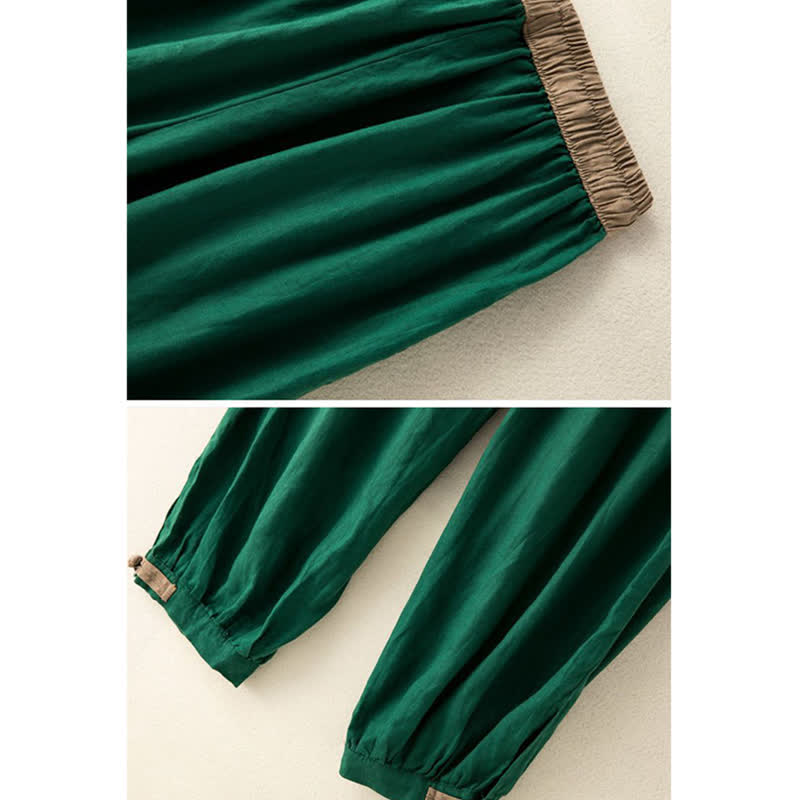 Buddha Stones Plain Cotton Drawstring Women's Harem Pants With Pockets - image 14