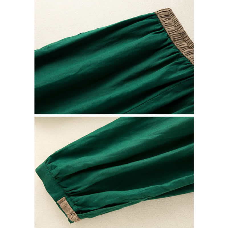 Buddha Stones Plain Cotton Drawstring Women's Harem Pants With Pockets - image 16