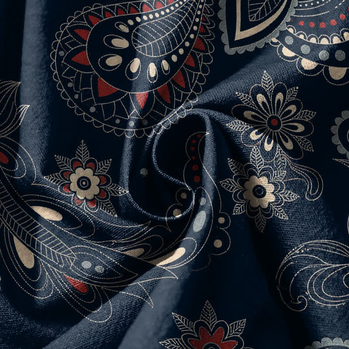 Buddha Stones Pure Cotton Ethnic Floral Paisley Pattern Drawstring Men's Harem Pants With Pockets - image 5