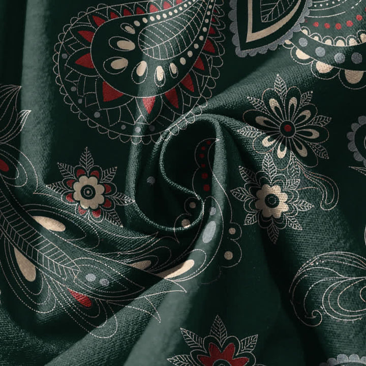 Buddha Stones Pure Cotton Ethnic Floral Paisley Pattern Drawstring Men's Harem Pants With Pockets - image 11