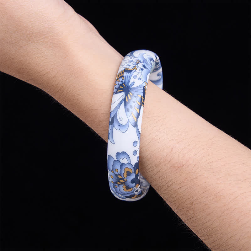 Buddha Stones Ceramic Butterfly Hand-Painted Freedom Bracelet Bangle - image 11