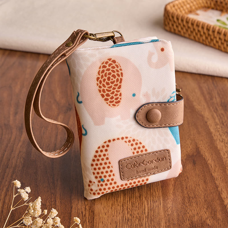 Buddha Stones PU Leather Elephant Trifold Compact Purse - image 2