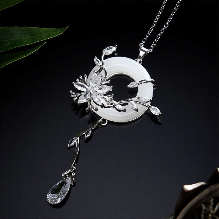 Buddha Stones Copper Peace Buckle Elegant Titanium Steel Chain Necklace - image 12