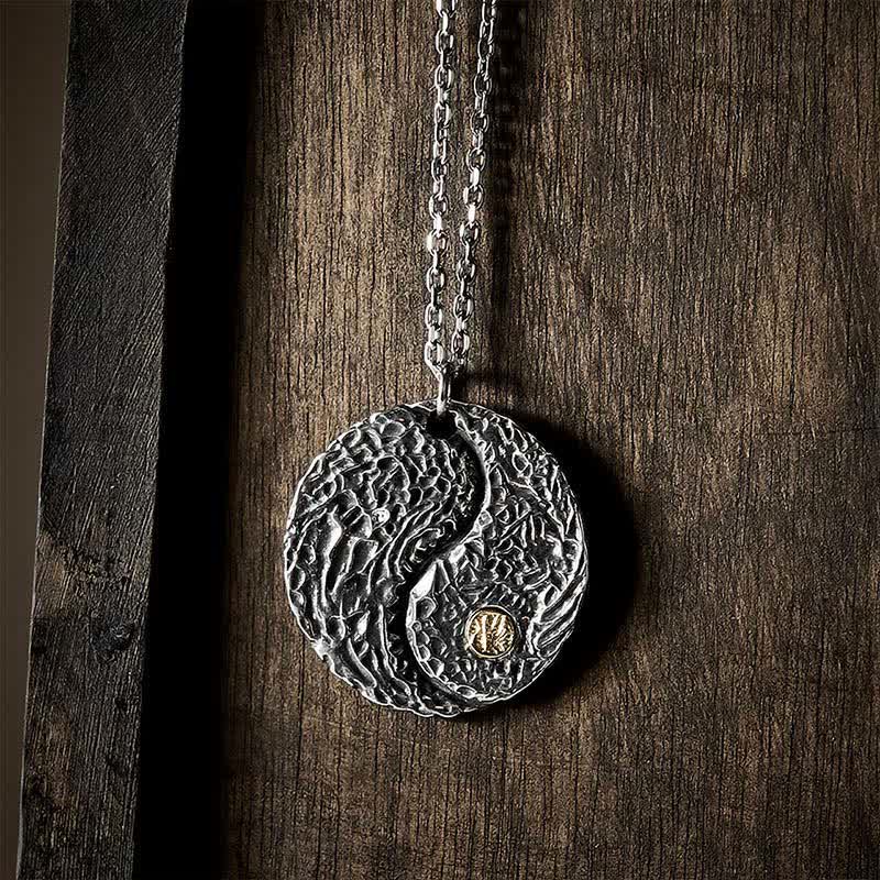 Buddha Stones Copper Yin Yang Balance Round Engraved Pendant Necklace - Yin Yang(Balance ♥ Harmony) - image 0