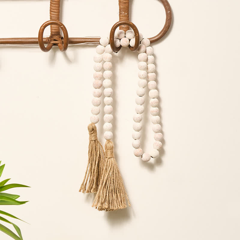 Buddha Stones Mottled Wood Texture Double Tassel Hanging Mindful Living Decor - image 6