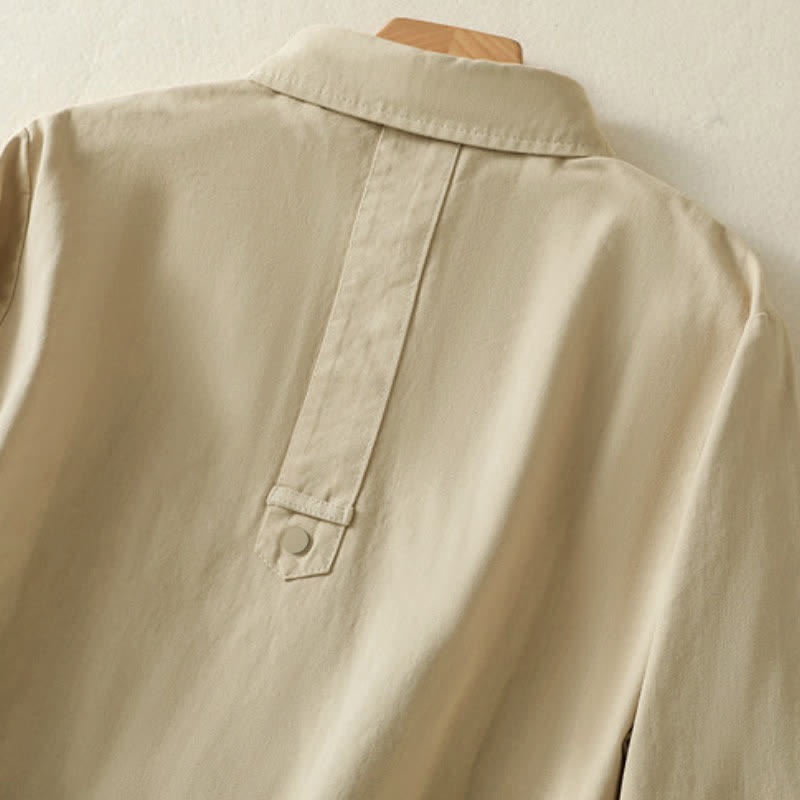 Buddha Stones Fall Casual Button-Up Solid Women's Jacket With Pockets - image 28