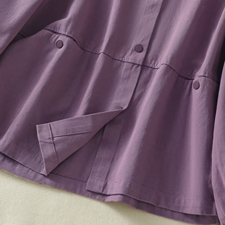 Buddha Stones Fall Casual Button-Up Solid Women's Jacket With Pockets - image 22