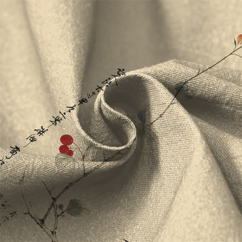 Buddha Stones Pure Cotton Oriental Bird Branch Pattern Frog Button Women's Elastic Waist Harem Pants With Pockets - image 4