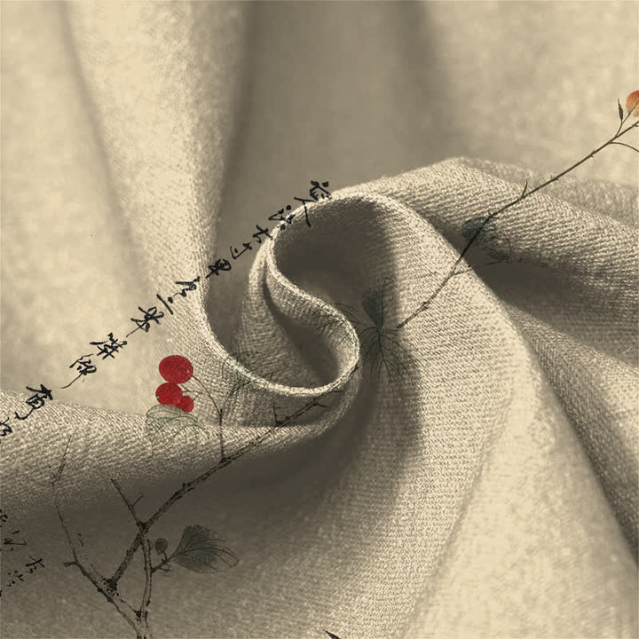 Buddha Stones Pure Cotton Oriental Bird Branch Pattern Frog Button Women's Elastic Waist Harem Pants With Pockets - image 4