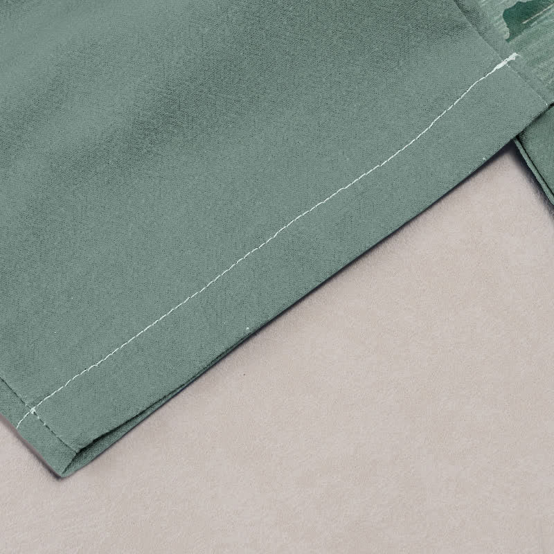 Buddha Stones Pure Cotton Pine Mountain Scenery Pattern Women's Elastic Waist Pants With Pockets - image 1