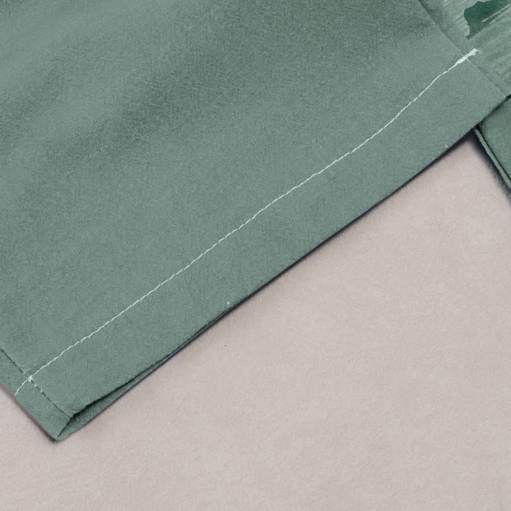 Buddha Stones Pure Cotton Pine Mountain Scenery Pattern Women's Elastic Waist Pants With Pockets - image 1