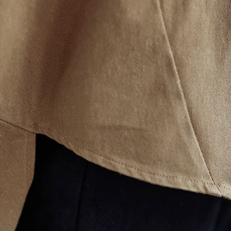 Buddha Stones Spring Fall Basic Minimalist Button-Up Solid Cotton Women's Jacket With Pockets - image 14