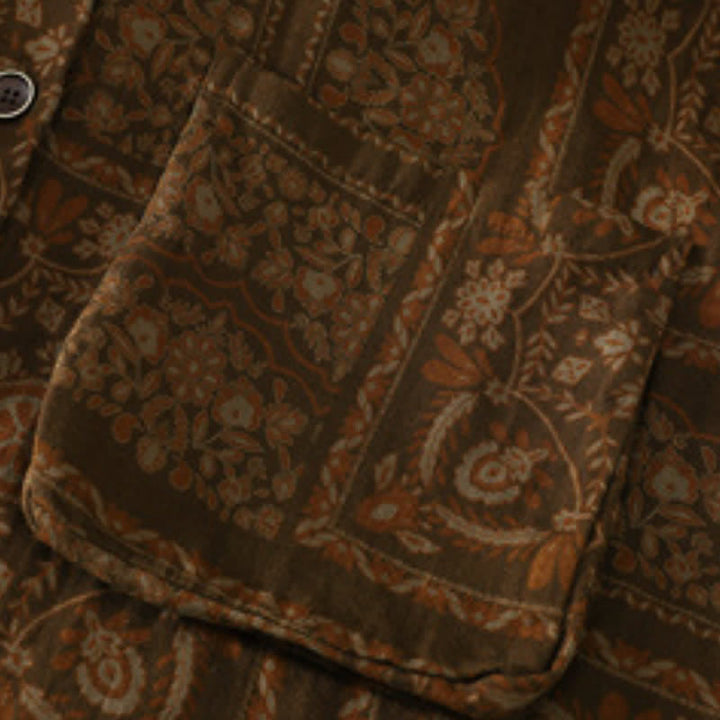Buddha Stones Fall Vintage Boho Button-Up Abstract Women's Long Sleeve Shirts With Pockets - image 3