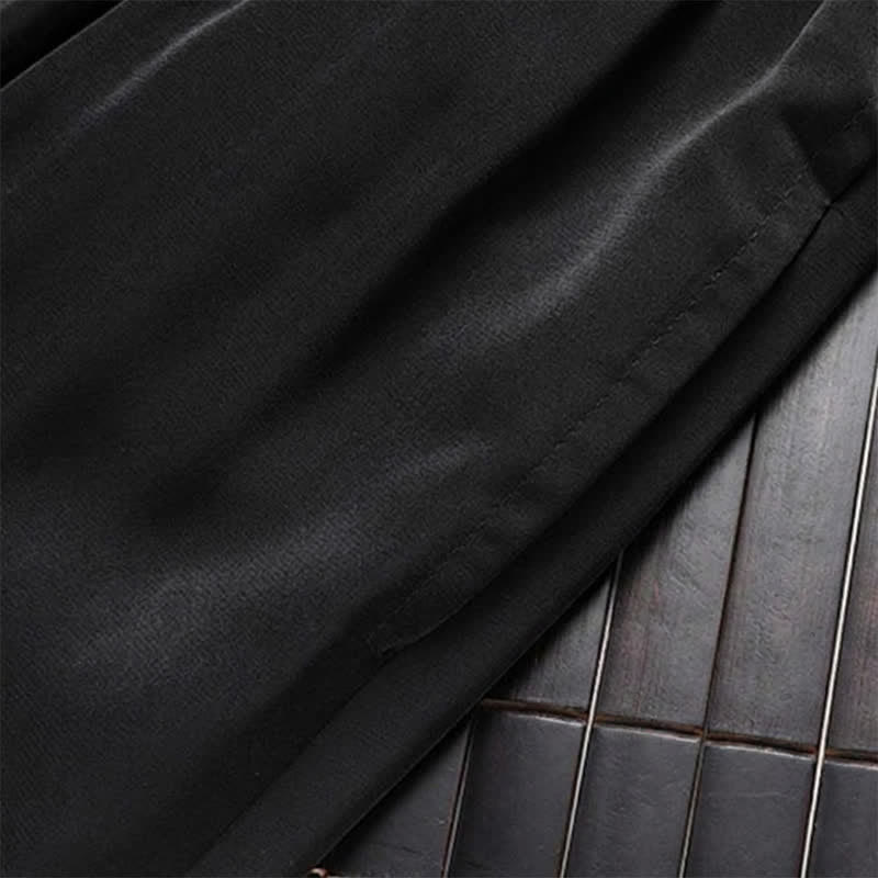 Buddha Stones 2Pcs Spring Fall Tang Style Classic Mandarin Collar Cloud Pattern Men's Meditation Cloth With Pockets - image 6