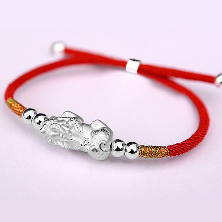 Buddha Stones 24K Gold-Plated PiXiu Luck Red String Bracelet - image 14