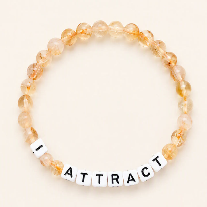 Buddha Stones Citrine I ATTRACT Letters Beads Prosperity Bracelet - Citrine(Happiness ♥ Prosperity) - image 0