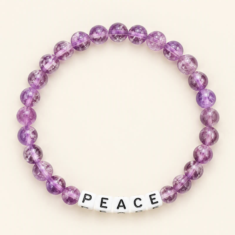 Buddha Stones Amethyst PEACE Letters Beads Meditation Bracelet - Amethyst(Meditation ♥ Balance) - image 0